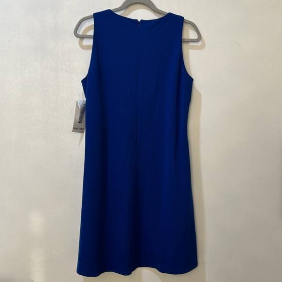 NINE WEST WOMENS MIDI DRESS SIZE 6 BLUE SLEEVELESS NEW - Picture 2 of 11